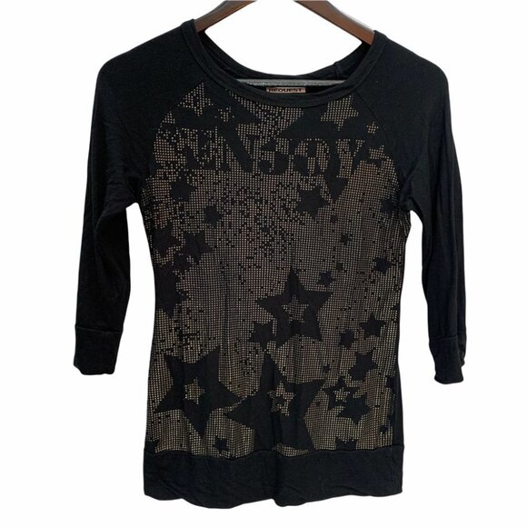 REQUEST🖤3/4 Length Sleeve T-Shirt Graphic Black Size XS - Picture 2 of 8
